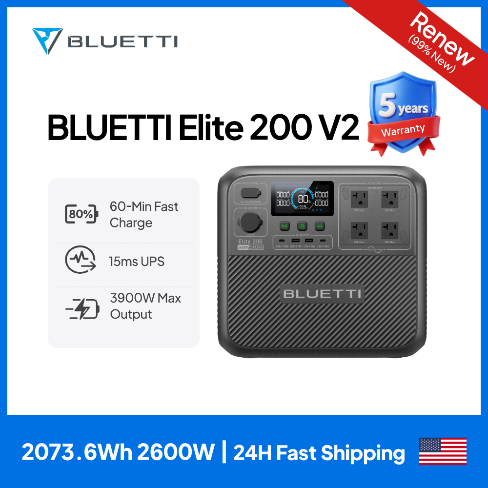 Solar Powered Charger - 【تجديد】محطة طاقة محمولة BLUETTI Elite 200