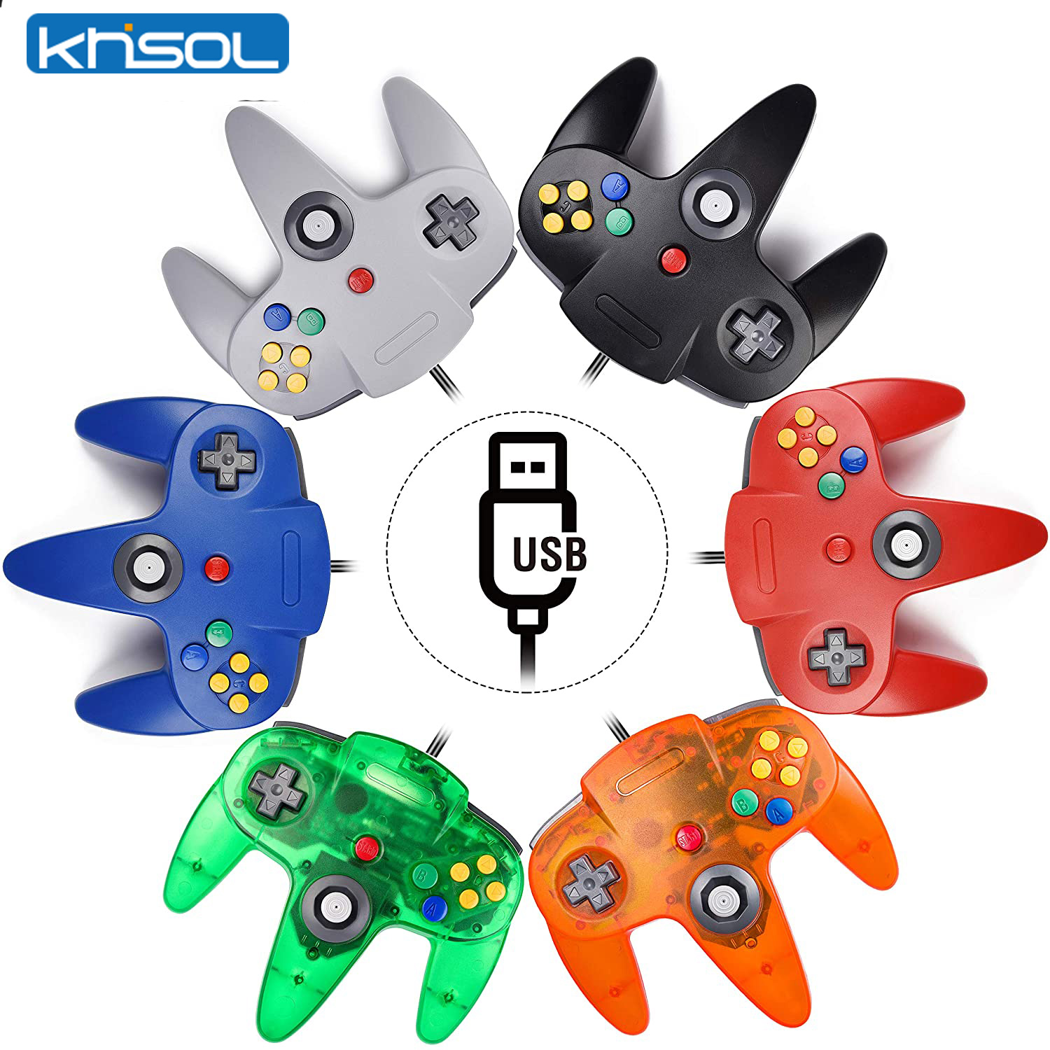 Retro Game Controller Usb - N64 تحكم كلاسيكي USB سلكي عن