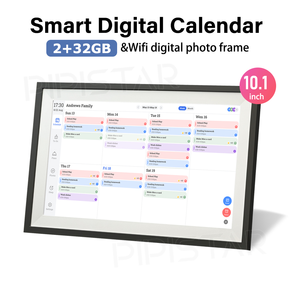 Digital Photo Frame Wifi - تقويم رقمي ذكي بشاشة لمس عالية