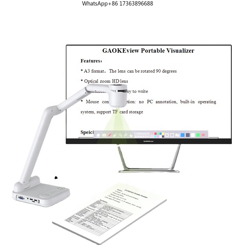 ماسح ضوئي صغير Gaoke A3A4 للمس - مراجعة Document Camera Visualizer وسعره