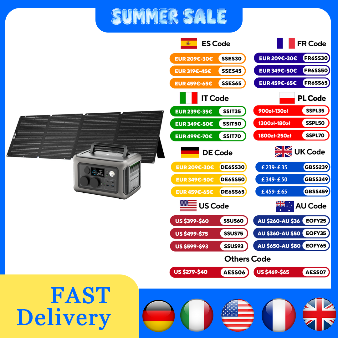 محطة طاقة ALLPOWERS R600 بقدرة - مراجعة Solar Powered Charger وسعره