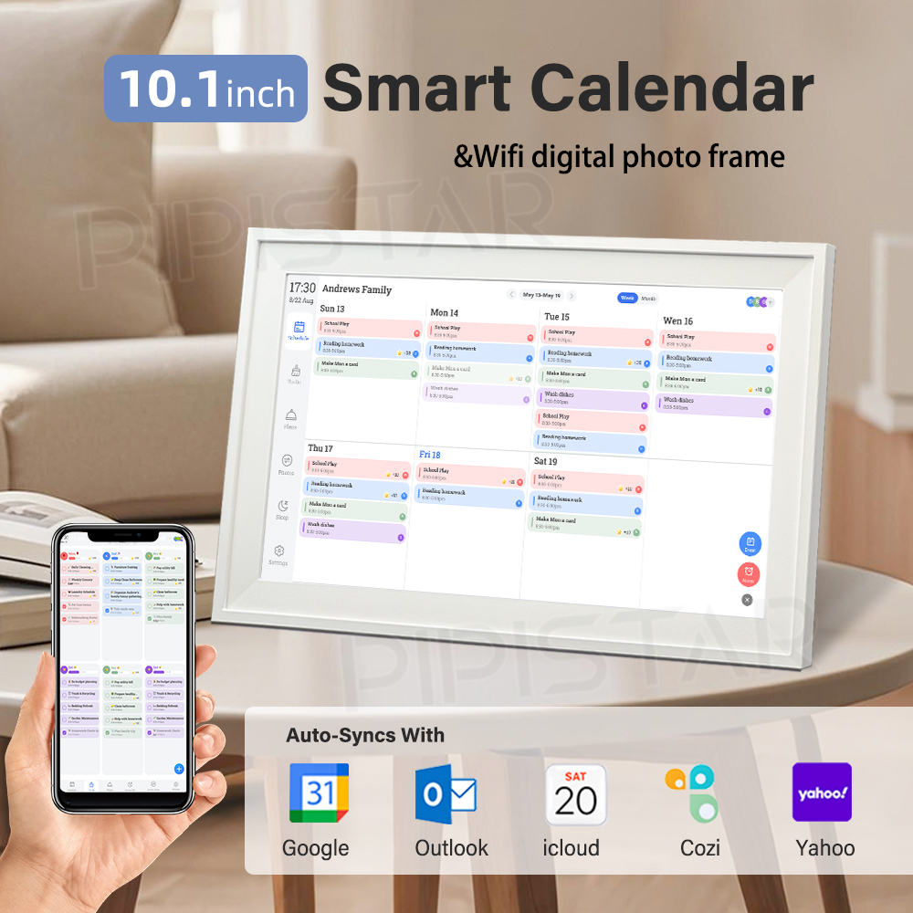 تقويم رقمي ذكي بشاشة لمس عالية - مراجعة Digital Photo Frame Wifi وسعره